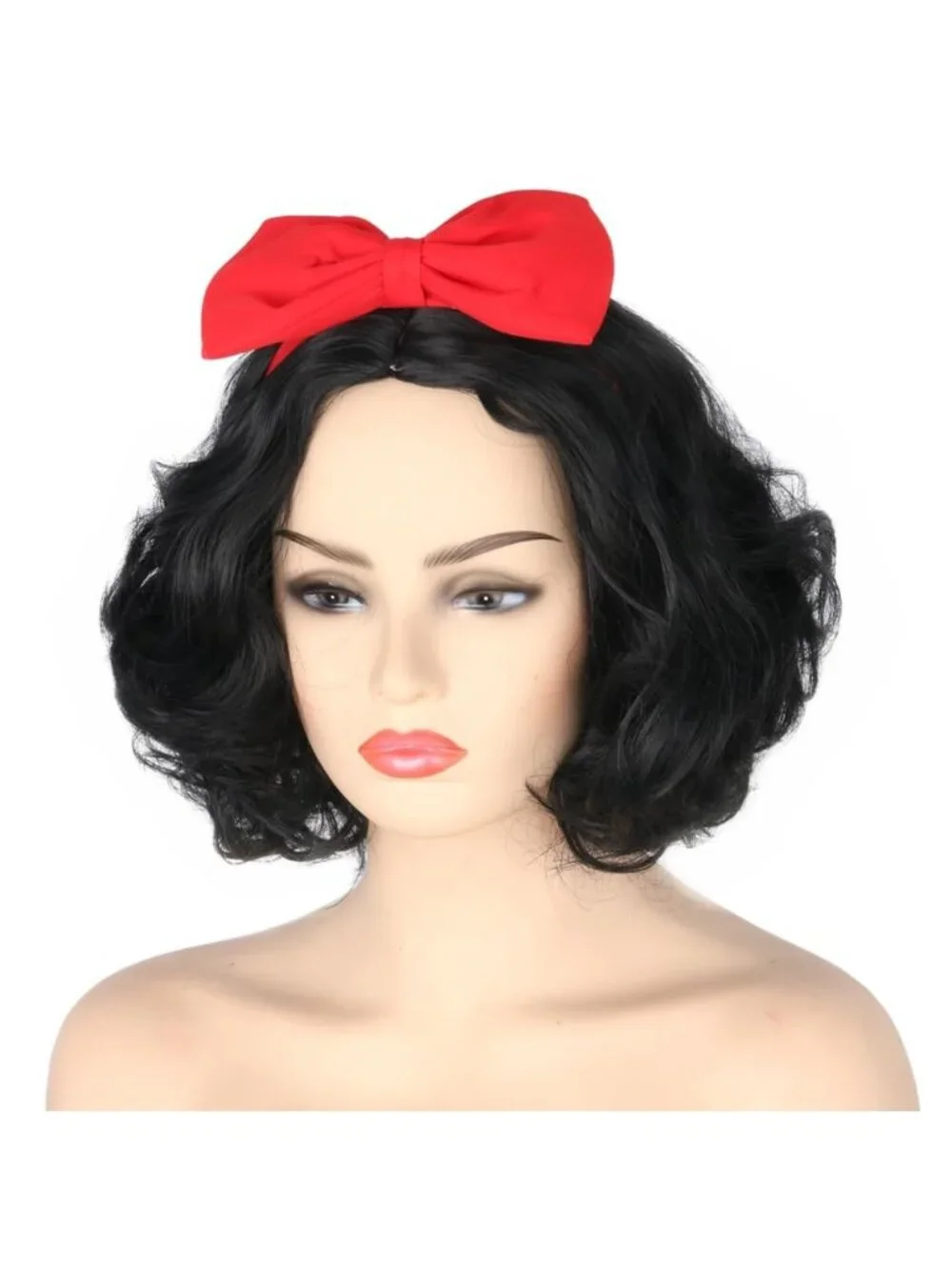 Women's Black 1B Short Cosplay Halloween Costume Wig With Necklace Earrings